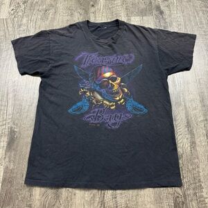 Vintage 90s Treasure Bay Biloxi Mississippi Graphic Skull T Shirt Single Stitch